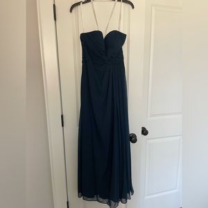 Azazie Yasmin Navy Strapless Bridesmaid Dress